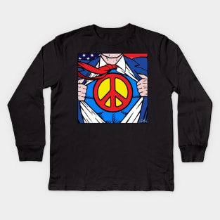 SUPER-PEACE Kids Long Sleeve T-Shirt